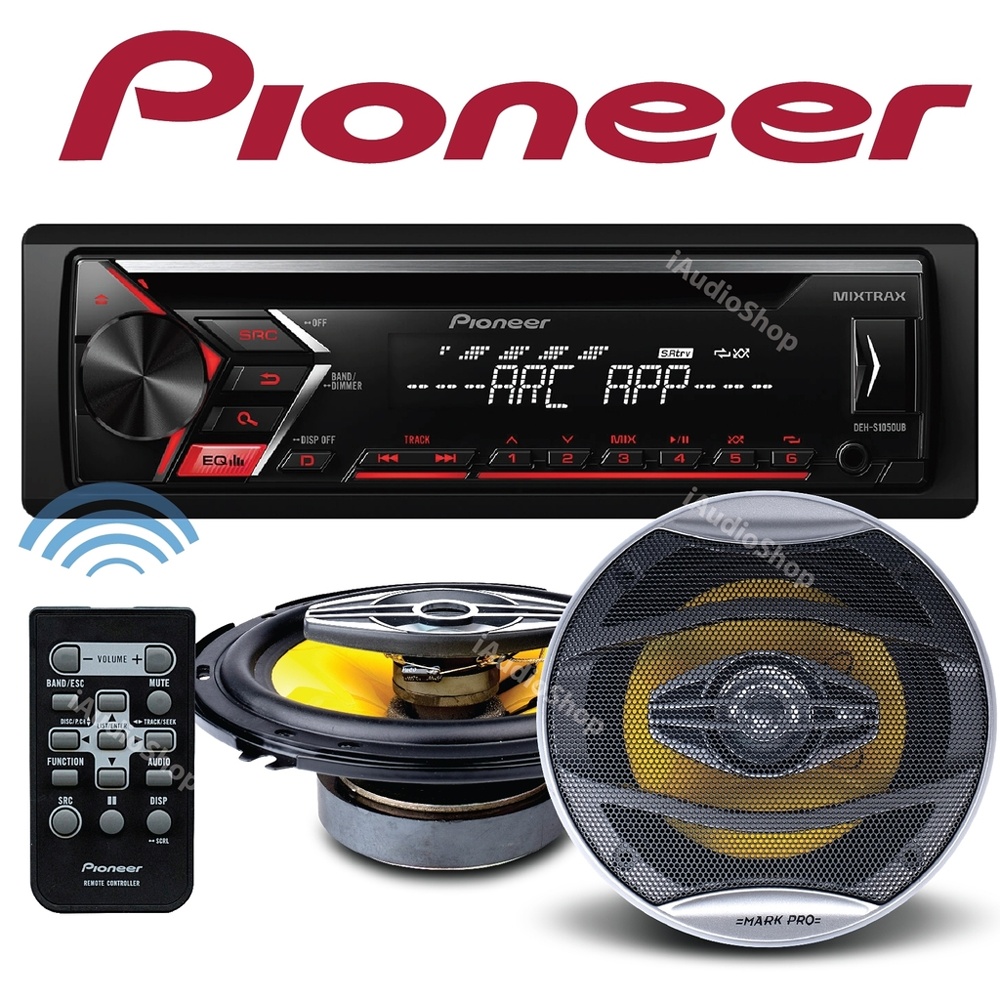 pioneer ว ทย ต ดรถยนต ว ทย เคร องเส ยงต ดรถยนต เคร องเส ยงรถยนต แบบ1din deh s1050ub ลำโพงแกนร วม markpro 6093 1ค ราคา auto shop kit