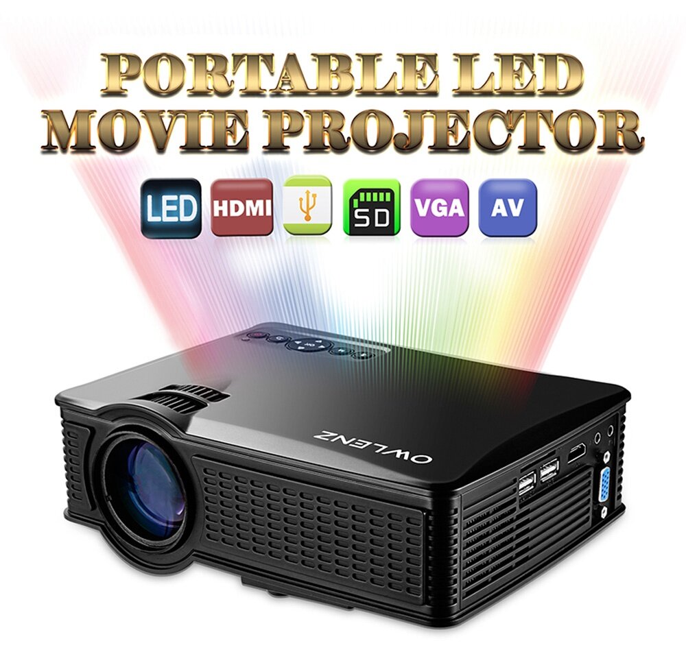 SD50 LCD Projector 1000 Lumens 800 x 480 Pixels 1080P HD Media Player