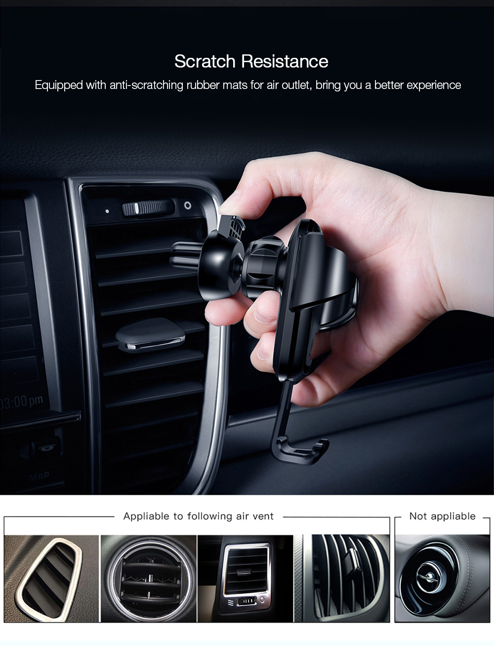 Baseus Gravity Air Vent Car Mount 360 Degree Rotation Phone Holder Cradle Baseus Gravity Air Vent Car Mount 360 Degree Rotation Phone Holder Cradle