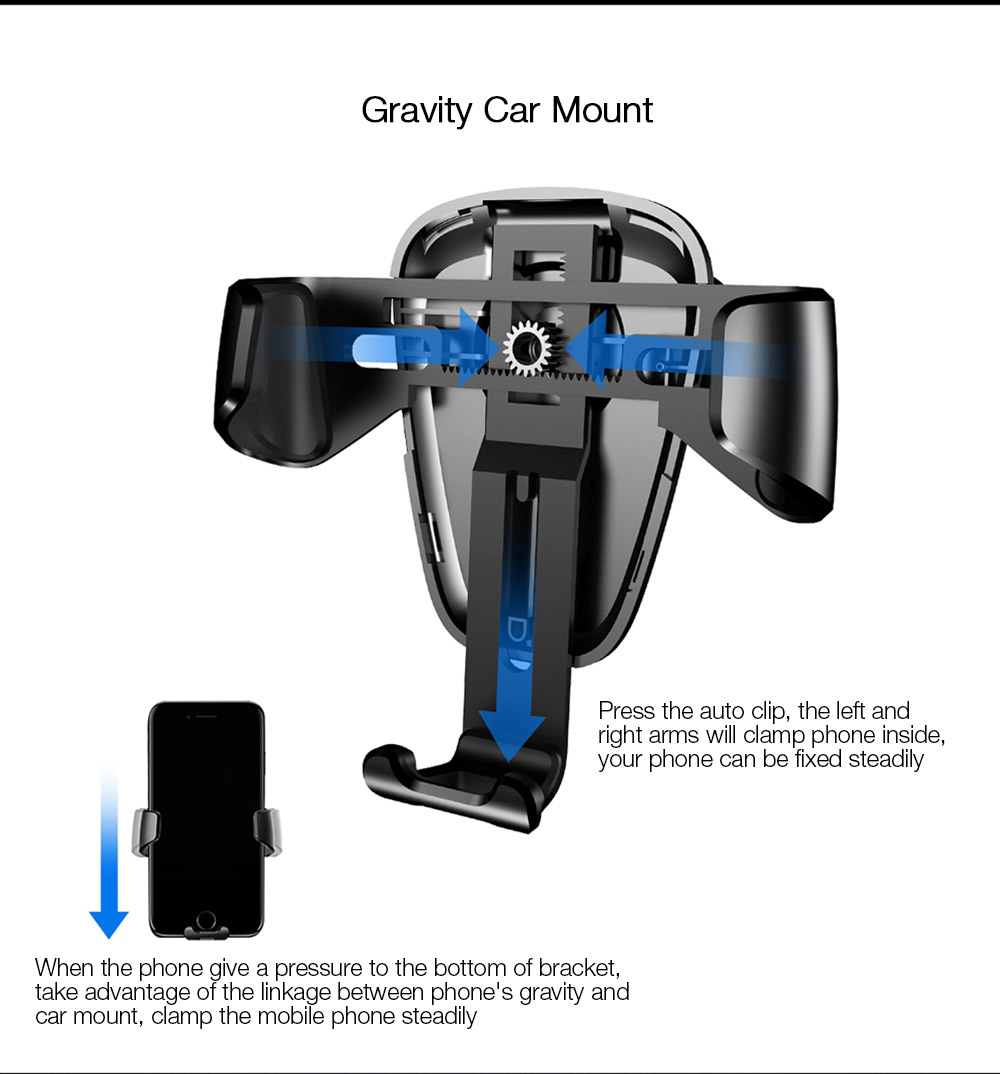 Baseus Gravity Air Vent Car Mount 360 Degree Rotation Phone Holder Cradle Baseus Gravity Air Vent Car Mount 360 Degree Rotation Phone Holder Cradle