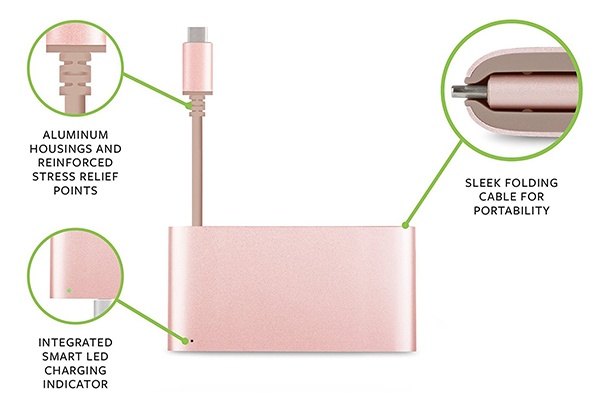 Moshi USB-C Multiport Adapter Golden Rose